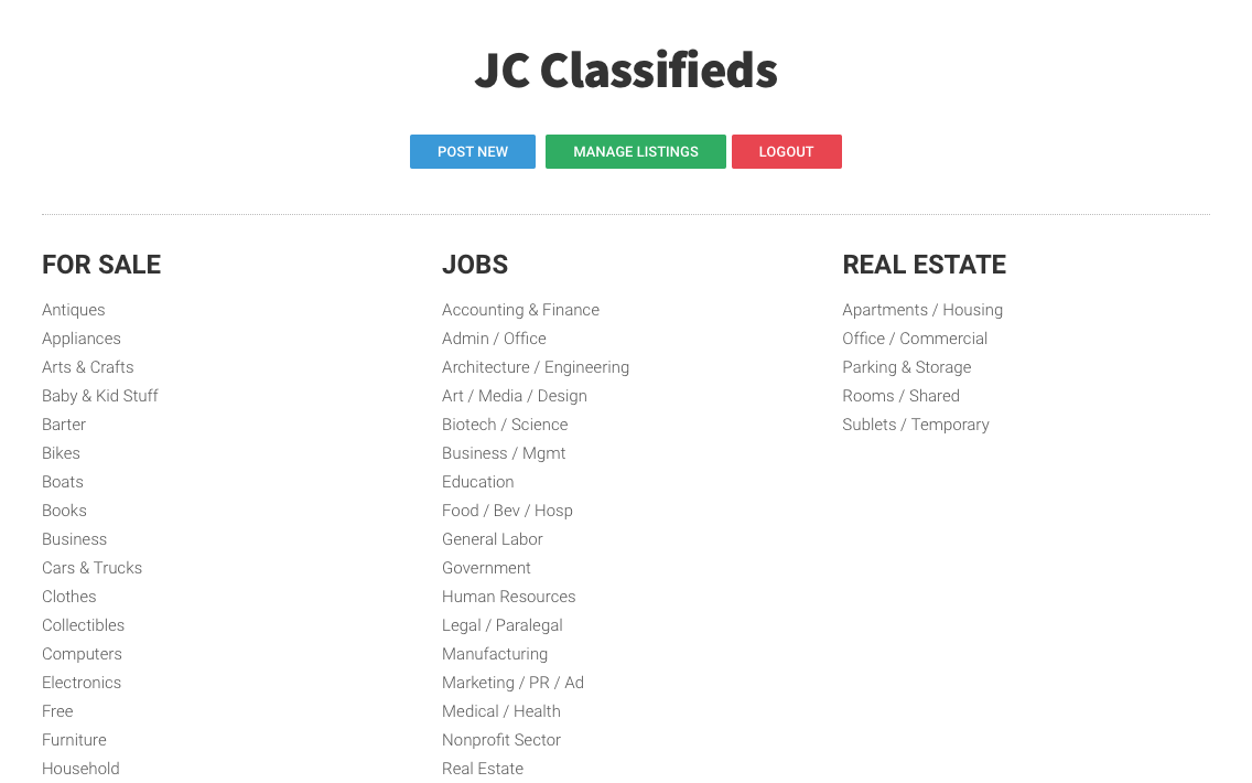 JC Classifieds on chicpeajc.com